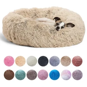 Plush Round Pet Bed for Winter