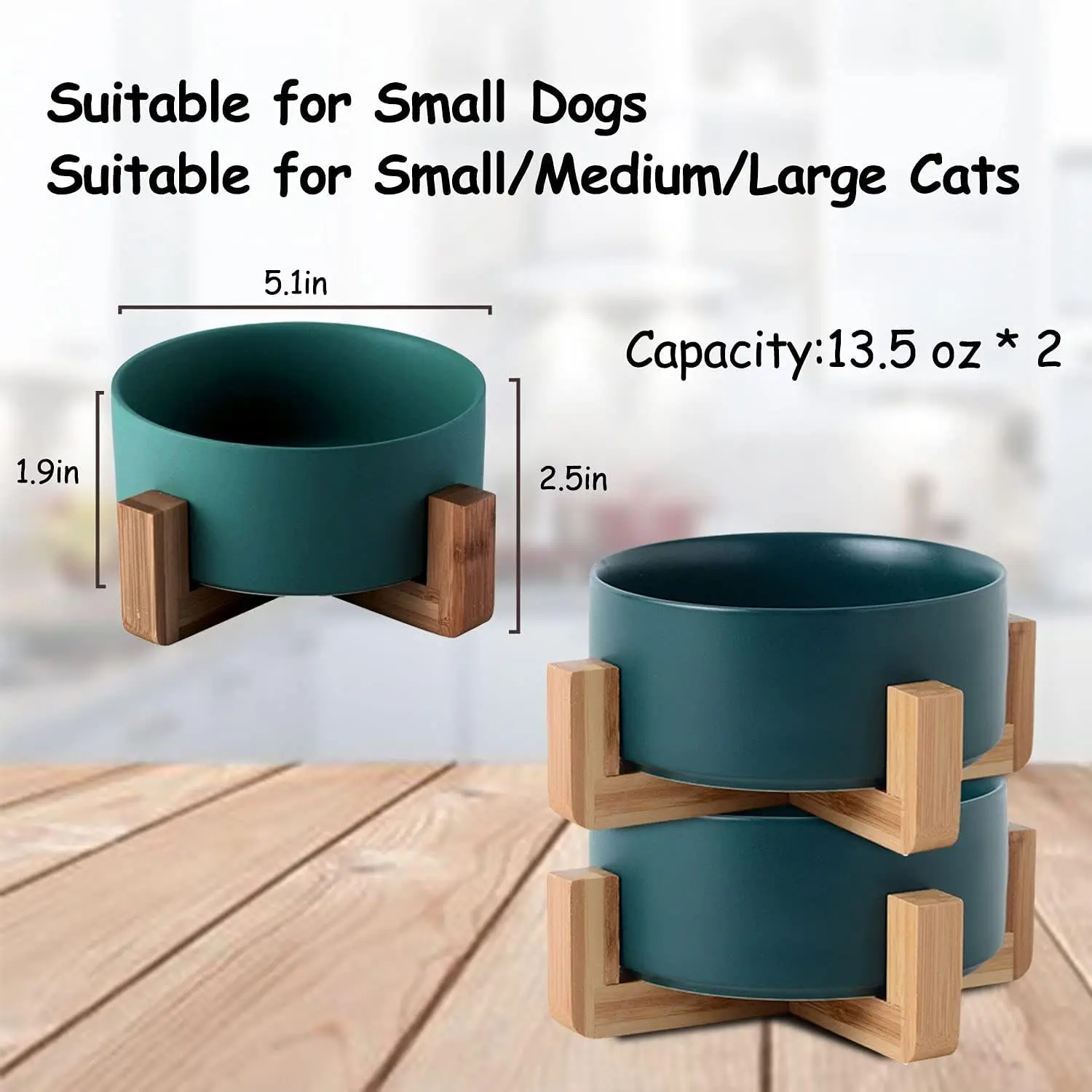 Ceramic Pet Bowl Set with Stand - Image 4