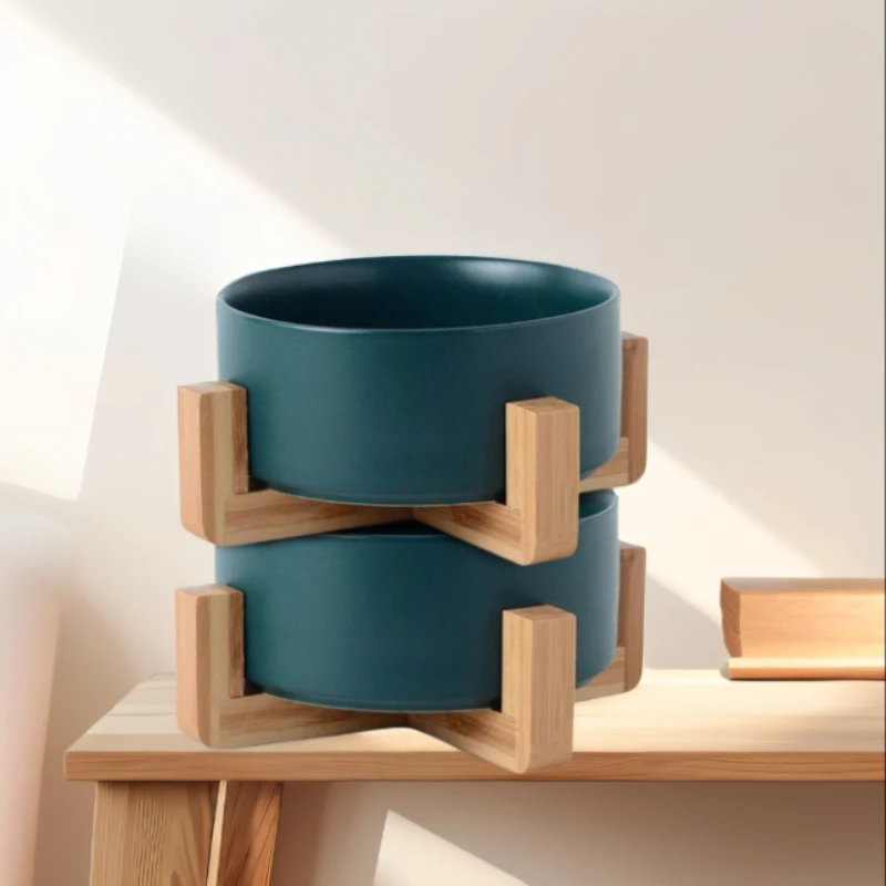 Ceramic Pet Bowl Set with Stand