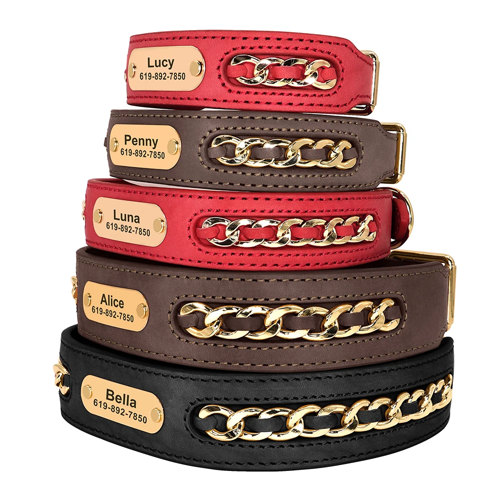 Custom Leather Dog Collar with ID - Image 2