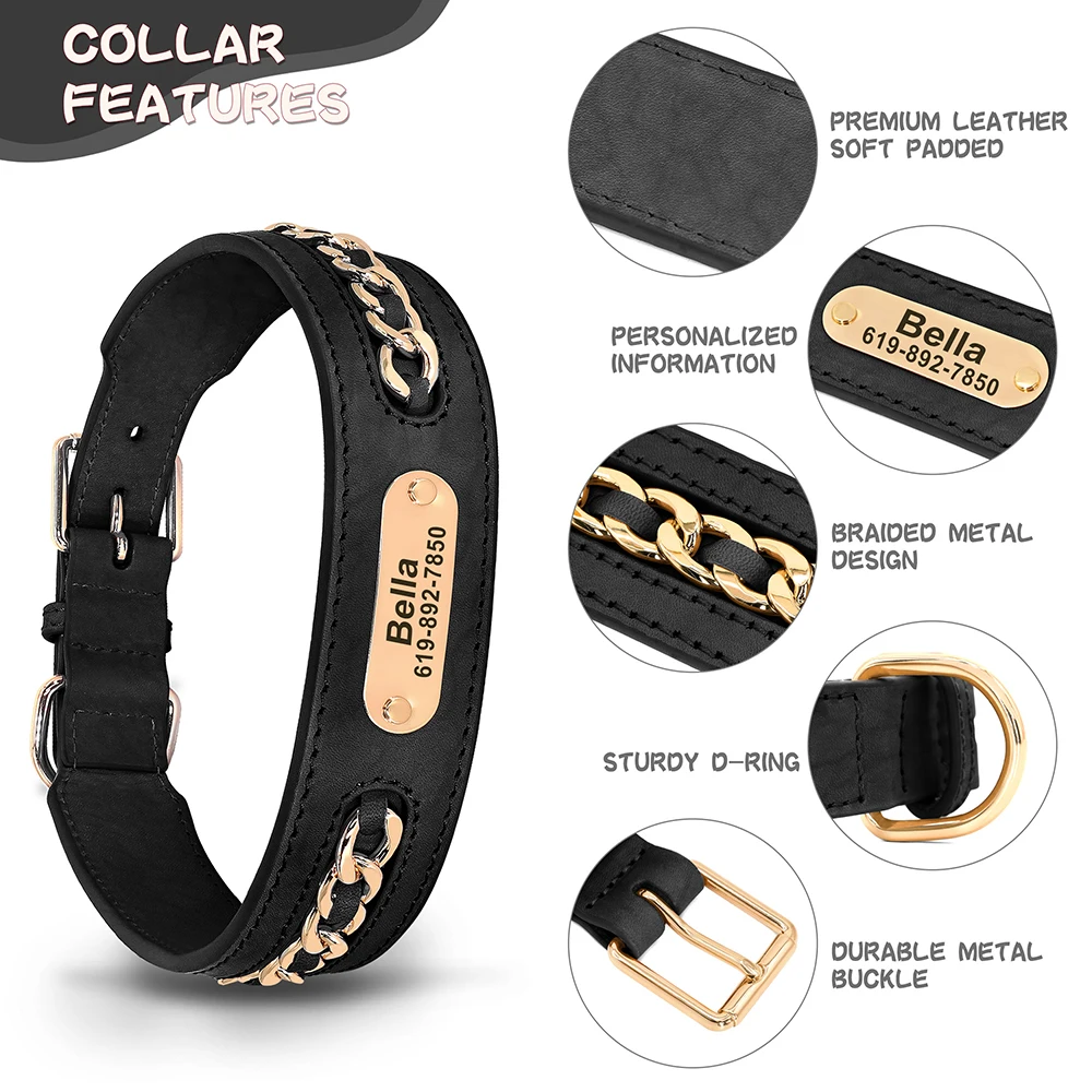 Custom Leather Dog Collar with ID - Image 3