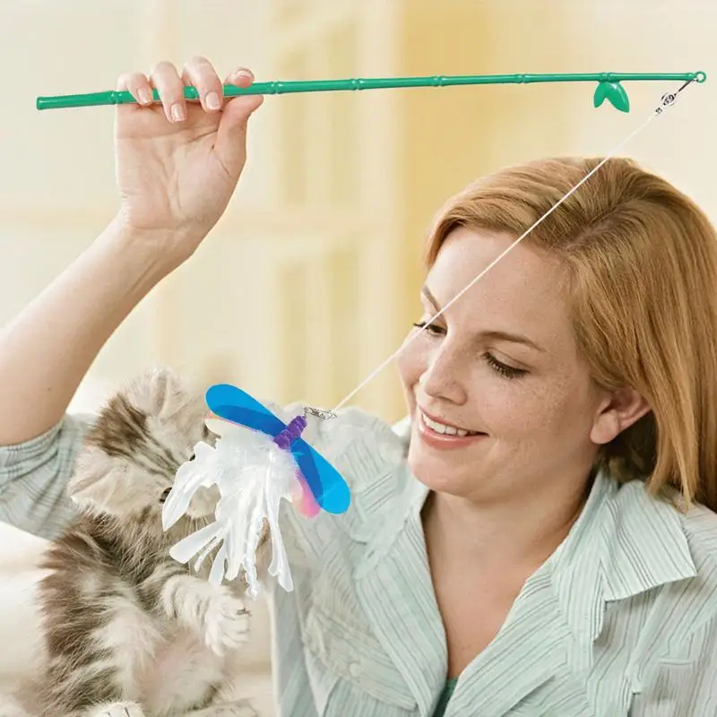 Dragonfly Feather Cat Teaser Wand