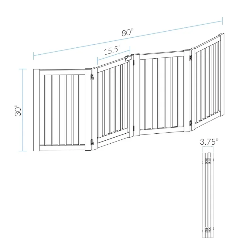 Free Standing Pet Gate with Door - Image 2