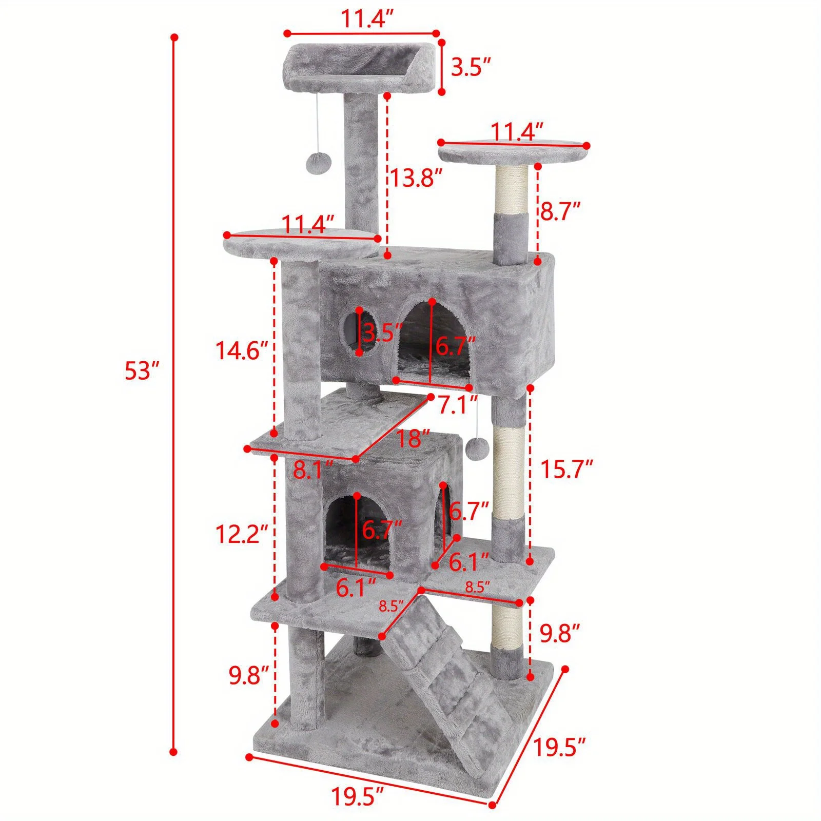 53-Inch Cat Tree Tower - Image 6