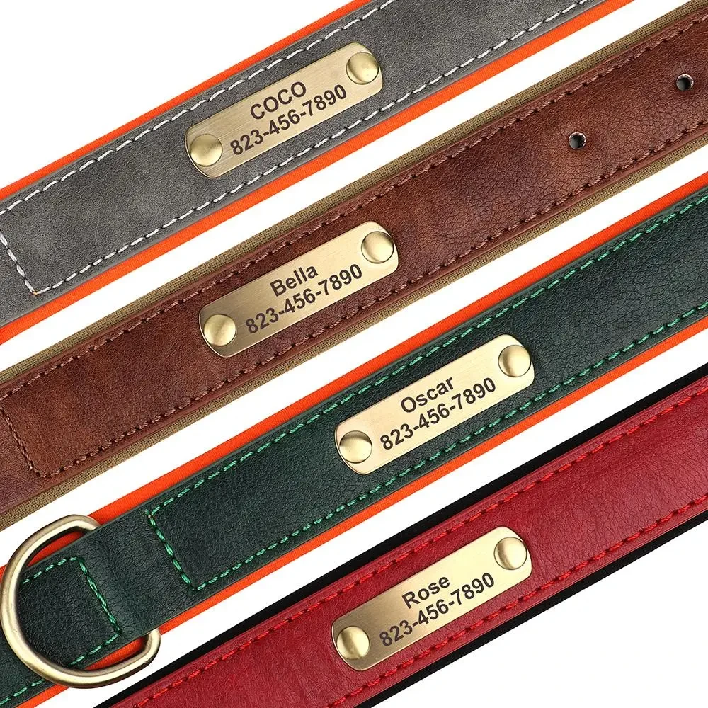 Custom Leather Dog Collar with ID - Image 2