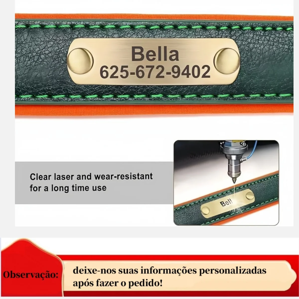 Custom Leather Dog Collar with ID - Image 6